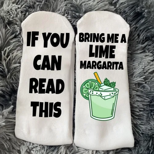 Vista 2 de Calcetines Bring me a Margarita para hombres y mujeres, calcetines para beber para hombre, regalos de margarita