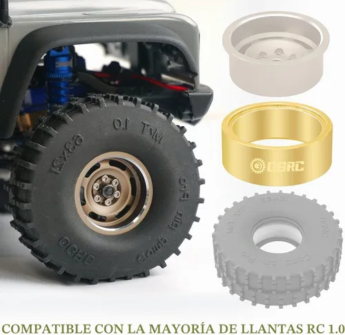Vista 3 de OGRC 3.25 oz 1.0" Latón interno Beadlock rueda Pesos Abrazadera Anillo