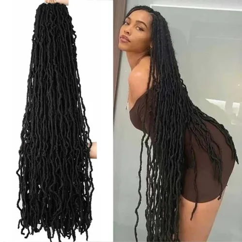 Vista 11 de 6 Paquetes Soft Locs Cabello de Ganchillo Pre Looped Faux Locs Trenzas de Ganchillo Goddess Locs Dreadlocs Cabello Sintético Para Mujeres Negras 1b