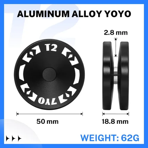 Vista 4 de T2 Looping Yoyo para niños, sensible principiante Yoyo profesional 2A Loop Yo yo para nivel de entrada + 5 cuerdas adicionales (negro)