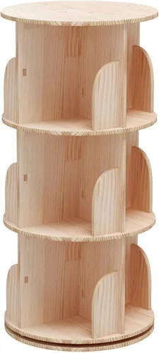 Vista 9 de Bear Qiaqia - Estantería giratoria de 2 niveles, estante de exhibición de 360 grados, organizador de estante de pie para niños y adultos, estante