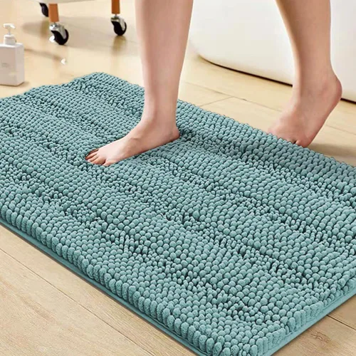 Vista 148 de Turquoize Alfombra de baño de chenilla de lujo para baño, extra absorbente, alfombra de ducha de microfibra antideslizante para baño, alfombra Aqua