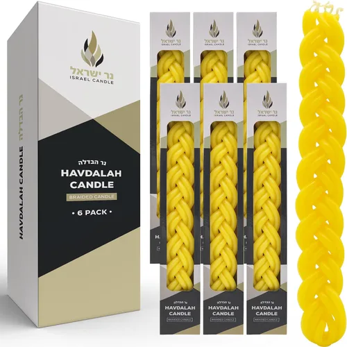 Vista 6 de Havdalah Candle - Velas Havdallah planas trenzadas (2 unidades)