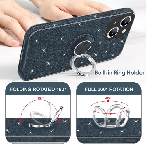 Vista 2 de Hython Funda para iPhone 13 con Soporte de Anillo [Soporte de Anillo Giratorio de 360° con Base Magnética] [Compatible con Soporte de Coche] Bonita