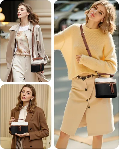 Vista 9 de LOVEVOOK - Bolso bandolera para mujer, con asa superior y pequeño bolso de hombro de cuero PU, bolso de mano con solapa para damas
