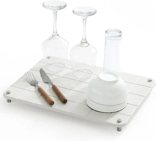 Vista 17 de Organizador de Fregadero de Cocina, Bandeja de Piedra Absorbente de Agua para Fregadero, Bandeja de Encimera de Baño de Diatomita, Protector