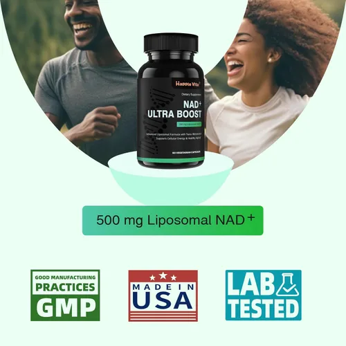 Vista 5 de NAD liposomal con resveratrol - Alternativa al suplemento NMNH - Suplemento NAD de alta pureza para antienvejecimiento, energía, concentración - 60