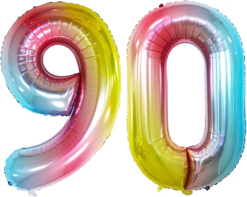 Vista 15 de Goer, conjunto de globos de papel aluminio para decoraciones de cumpleaños, globos de las letras de feliz cumpleaños y de números Oro