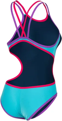 Vista 4 de Arena Traje de baño con espalda cruzada doble para mujer