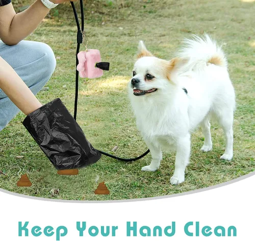 Vista 5 de Bolsas para excrementos de perro, bolsas de basura de perro [extra gruesas] [a prueba de fugas] ecológicas 16 rollos, 240 bolsas negras