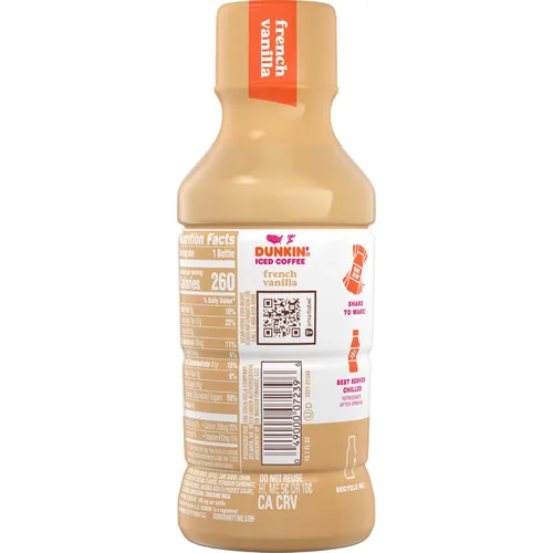 Vista 8 de Dunkin' Botella de café helado de vainilla francesa Donuts de 13.7 onzas líquidas