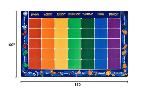 Vista 2 de Carpets for Kids 1134 - Alfombra de asiento organizada para aula, 8 pies, 4 pulgadas x 13 pies, 4 pulgadas, rectangular, multicolor