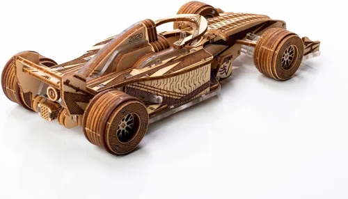 Vista 5 de Modelos Veter Mecánicos Madera y Plástico Rompecabezas 3D Racer V3 Fórmula Uno F1 Racing Car Self-Assembly Set
