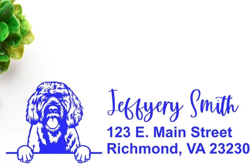 Vista 82 de American Bulldog Stamp Duo, Custom Return Address for Dog Lovers, Personalized Mail Mark for Letters and Cards
