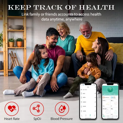 Vista 2 de Anillo inteligente de salud para mujeres y hombres, rastreador de actividad física con frecuencia cardíaca, oxígeno en sangre, presión arterial
