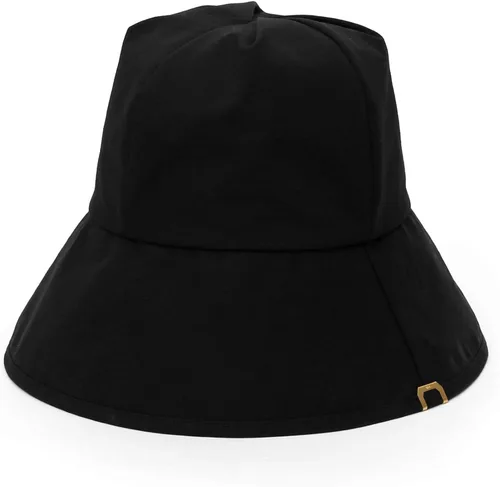 Vista 4 de UNDERCONTROL Bio - Sombrero de algodón lavado con etiqueta de oro extraíble con botones y correa para el cuello de ala larga profunda, unisex