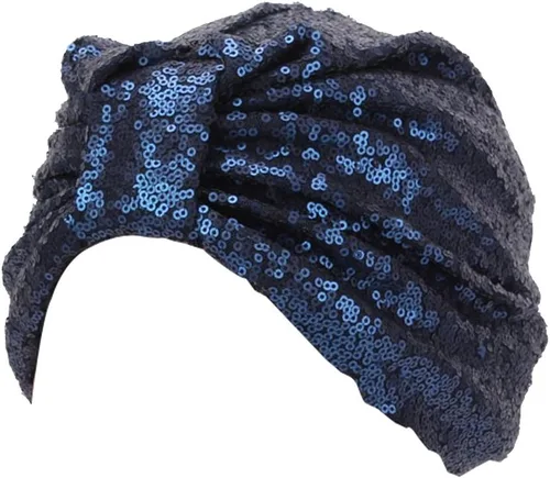 Vista 5 de Turbante Decou S232. Turbante plisado con lentejuelas brillantes para el cabello