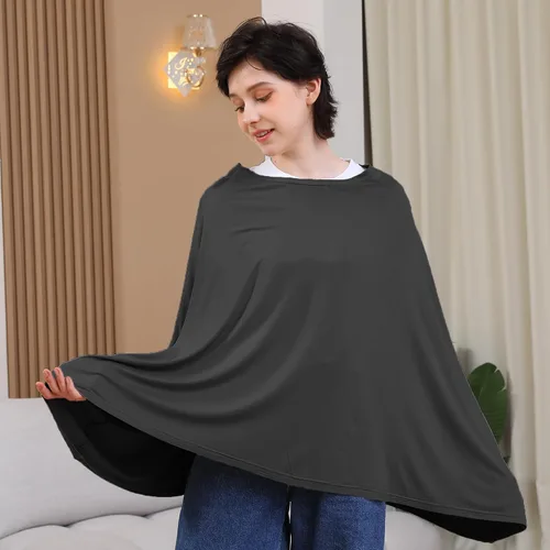 Vista 2 de Seejoy Manta de Enfermería para Lactancia Materna, Cobertura Completa 360° en Estilo Poncho, Manta de Lactancia Suave y Transpirable de Rayón