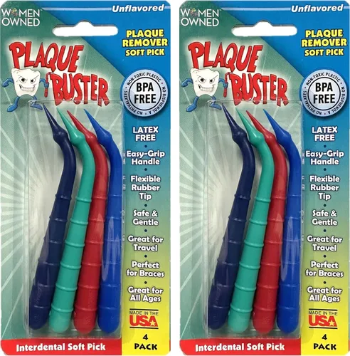 Vista 12 de Plaque Buster Púa interdental suave, estimulador de encías y removedor de placa, fabricado en Estados Unidos, para salud bucal y encías saludables