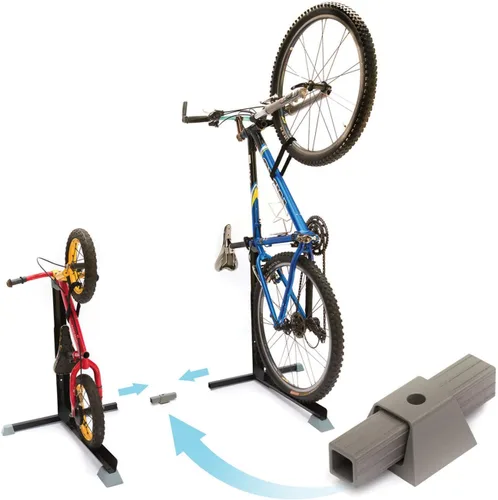 Vista 2 de Bike Nook Soporte para bicicleta, portátil y estacionario que ahorra espacio con altura ajustable, para almacenamiento de bicicletas en interiores