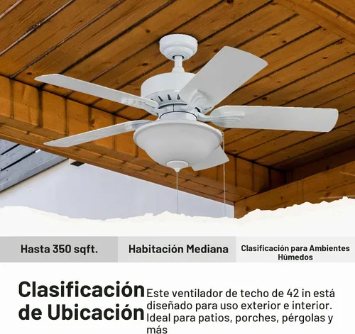 Vista 4 de Portage Bay 51448 Viretta Ventilador de techo, 42, blanco