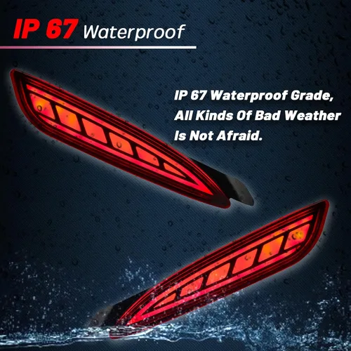 Vista 5 de Conjunto de Luz Antiniebla LED de Lente Roja para Parachoques Trasero Compatible con Mazda 6 2018-2021 cx5 cx-5 2022 Funciona como Lámpara