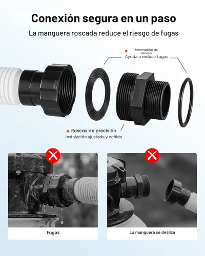 Vista 5 de VEVOR Bomba de filtro de arena de 12 pulgadas para piscinas sobre el suelo de hasta 15000 galones, sistema de filtración de piscina de 0.33 HP 3000