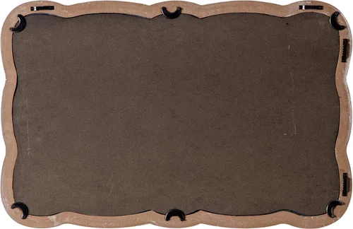 Vista 7 de Espejo de pared rectangular festoneado de 16 x 24 pulgadas, espejo de baño rústico de madera envejecida, espejo ondulado vintage sobre el tocador