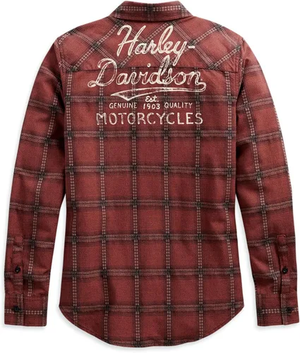 Vista 2 de Harley-Davidson Camisa a cuadros Script Font para mujer, 99117-20VW
