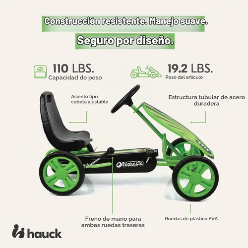 Vista 2 de hauck Speedster Pedal Go Kart para niños de 4 a 8 años, color verde