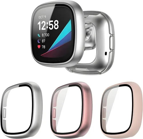 Vista 10 de Paquete de 6 fundas protectoras de pantalla para Fitbit Sense 2 / Versa 4 [cobertura completa], parachoques de policarbonato duro, accesorios
