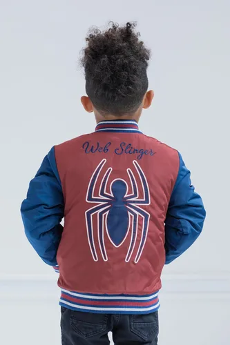 Vista 4 de Marvel Vengadores Spider-Man Varsity Bomber Chaqueta de niño a niño grande
