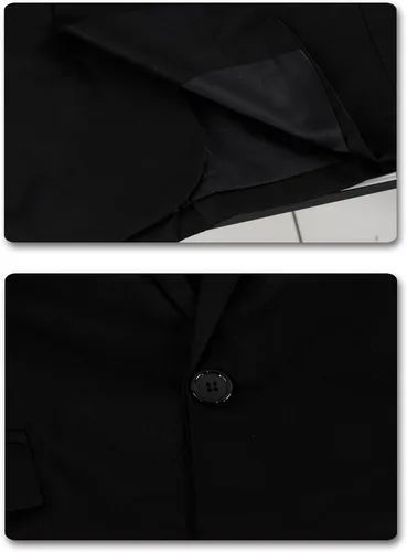 Vista 6 de YUNCLOS Chaqueta blazer casual de 1 botón con solapa con muescas para hombre