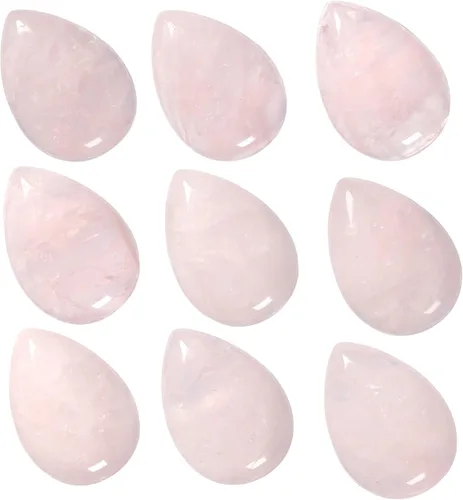 Vista 18 de rockcloud Paquete de 10 piedras planas de cabujón en forma de lágrima para la fabricación de joyas, piedras planas de cristal natural para proyectos