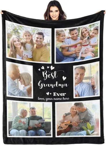Vista 18 de Envía al Día Siguiente, Manta Personalizada con Texto en Imagen, Manta Personalizada de Collage de Fotos, Manta de Franela Personalizada, Regalos