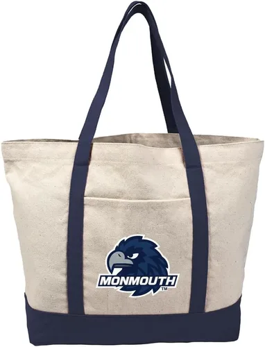 Vista 316 de Campus Lab Bolsa de lona con logotipo primario colegiado con bolsillo externo, bolsa de hombro reutilizable para ir de compras, playa Águilas A&m