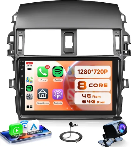 Vista 9 de Radio de coche Carplay 2G+64G para Toyota Corolla 2009 2010 2011 2012 2013, Rimoody estéreo de coche Android Android auto GPS WiFi pantalla táctil