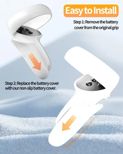 Vista 5 de OLCLSS Replacement Kit for Oculus Quest 2 Controller - Includes Battery Charging Covers, Non-Slip Granular Design, and Compatible Accessories for
