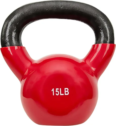 Vista 9 de Pesa rusa con revestimiento de vinilo Sunny Health & Fitness para entrenamiento de fuerza y ejercicio de balanceo - En 5, 10, 15, 20, 25 libras