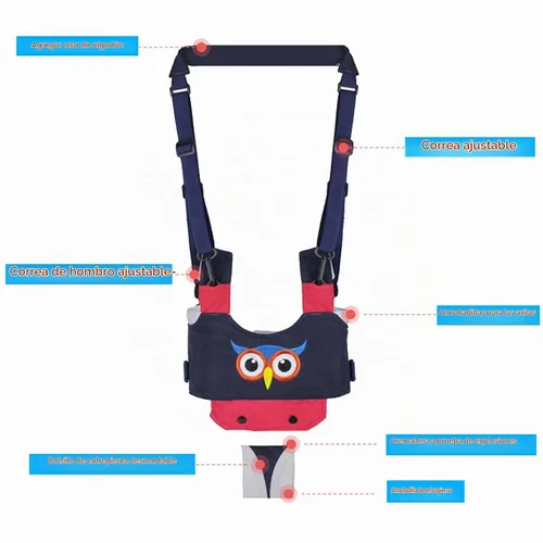 Vista 4 de IULONEE Andador de bebé, arnés de mano para niños pequeños, ayudante, cinturón protector, para actividades infantiles, ajustable, de pie, ayudante
