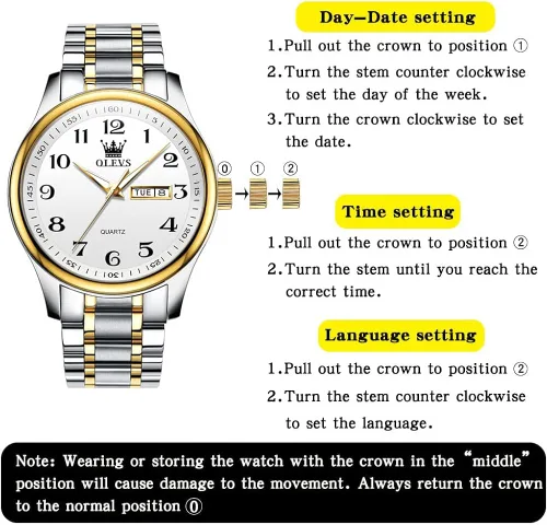 Vista 6 de OLEVS Reloj de negocios de lujo esfera grande fácil de leer reloj analógico de cuarzo con fecha de día relojes clásicos impermeables con números