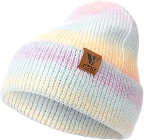 Vista 10 de Vgogfly Gorro holgado para mujer, gorro de punto de invierno, suave y cálido, gorro de esquí unisex Beige