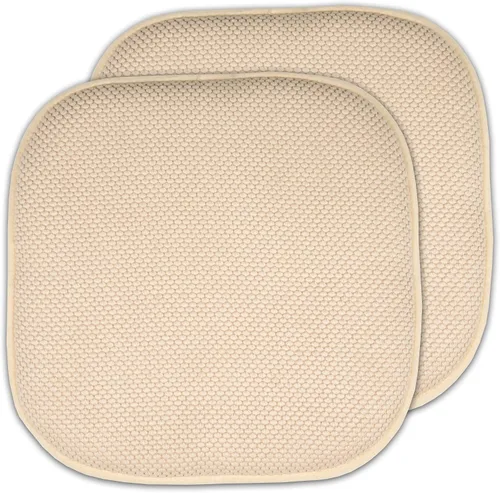 Vista 25 de Sweet Home Collection Cojines de espuma viscoelástica para silla, antideslizantes, diseño de panal de abeja, 16 x 16 pulgadas, paquete de 2