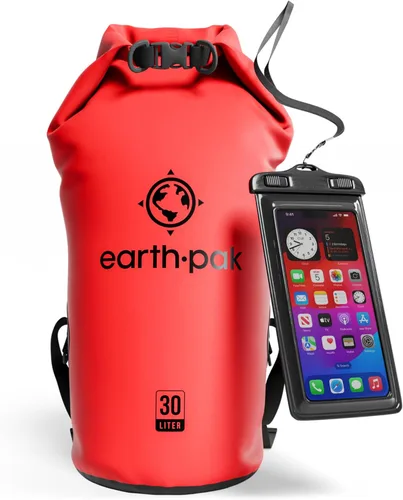 Vista 60 de Earth Pak Bolsa Seca Impermeable - Mochila Impermeable de Cierre Enrollable Superior Mantiene el Equipo Seco para Kayak con Funda Impermeable