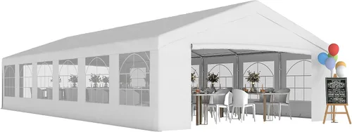 Vista 10 de Outsunny Tienda de campaña resistente de 23 x 39 pies para fiestas, carpa para exteriores, carpa de boda, refugio para eventos, cochera, barbacoa