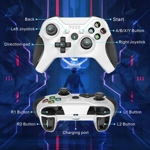 Vista 2 de DYONDER Xbox One Wireless Controller, Game Controller Gamepad 2.4GHZ Game Controller Compatible with Xbox OneOne SOne XOne Series XSElitePC Windows