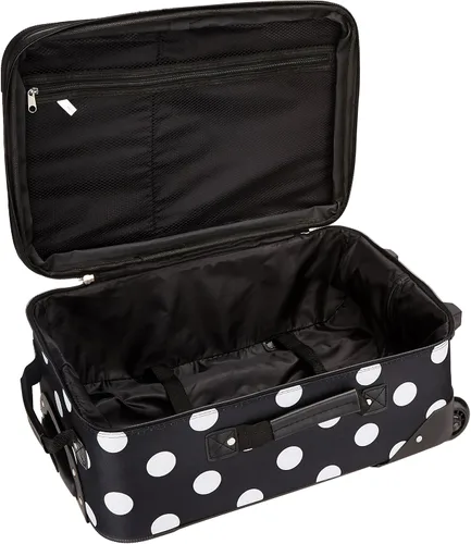 Vista 5 de Rockland Vara Softside - Juego de equipaje vertical de 3 piezas, Punto Negro, Vara Softside Juego de equipaje vertical de 3 piezas