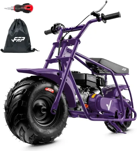 Vista 21 de FRP GMB100 Plus Gas Mini Bike 99cc 4 tiempos todoterreno Faro y polaina Negro