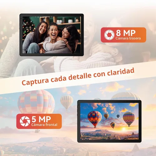 Vista 7 de URAO Tableta, tableta Android de 10.1 pulgadas con procesador Octa-core 30GB RAM 128GB ROM HD IPS pantalla táctil 8H batería, Wi-Fi 6, BT 5.4