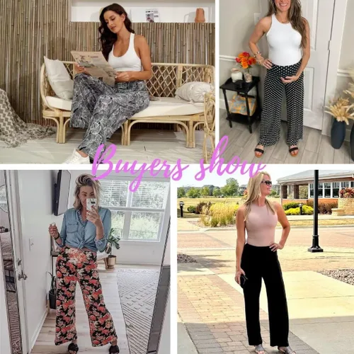 Vista 5 de JZC Pantalones de descanso Palazzo para mujer, elásticos, de pierna ancha, casuales, cómodos, de cintura alta, holgados, tallas S-3XL